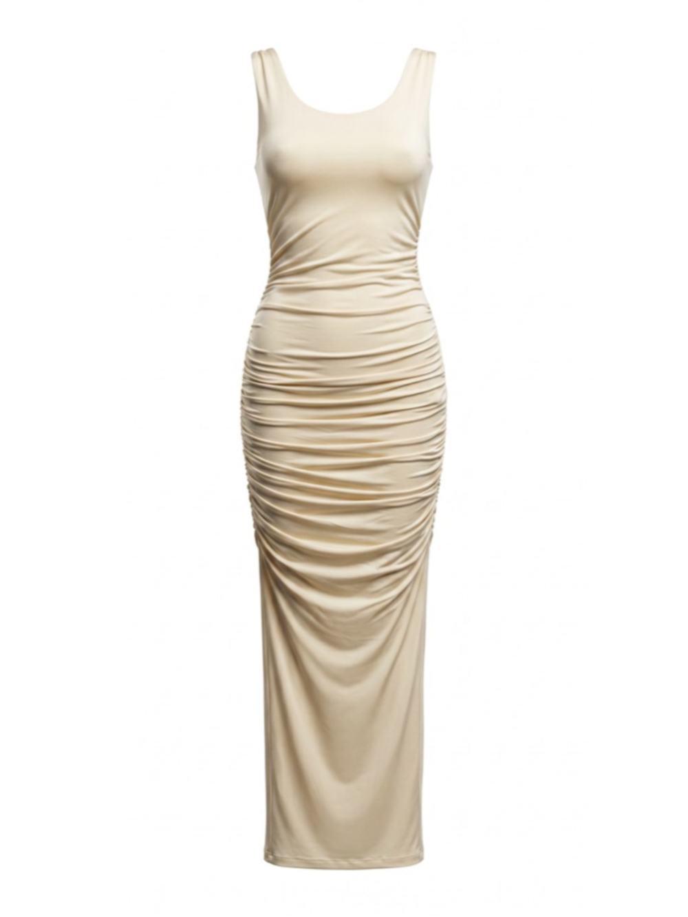 Ronny Kobo Zombra Cream Ruched Maxi Dress
Dress Small